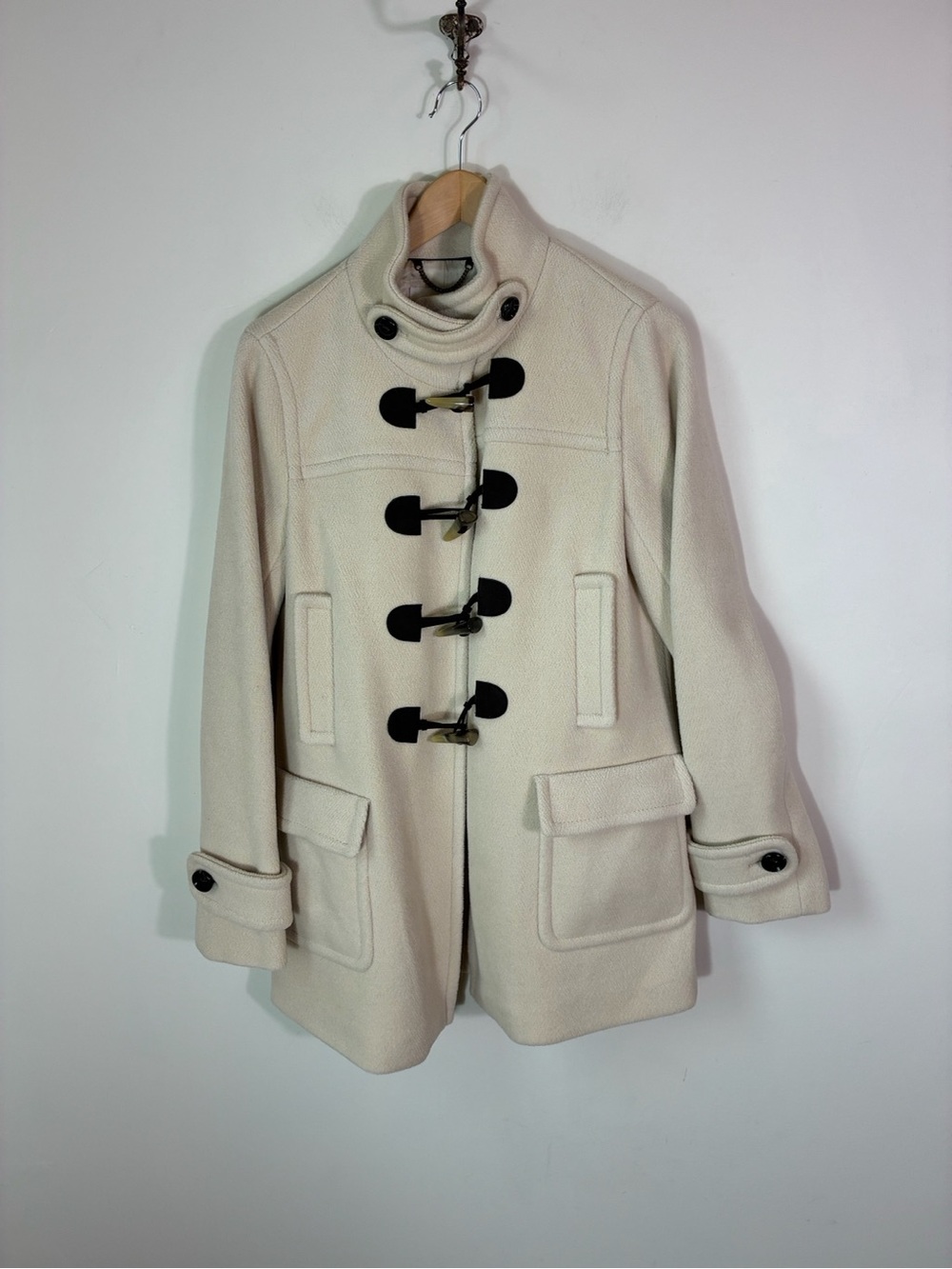 Banana Republic Cream Wool Toggle Jacket Size M NEW